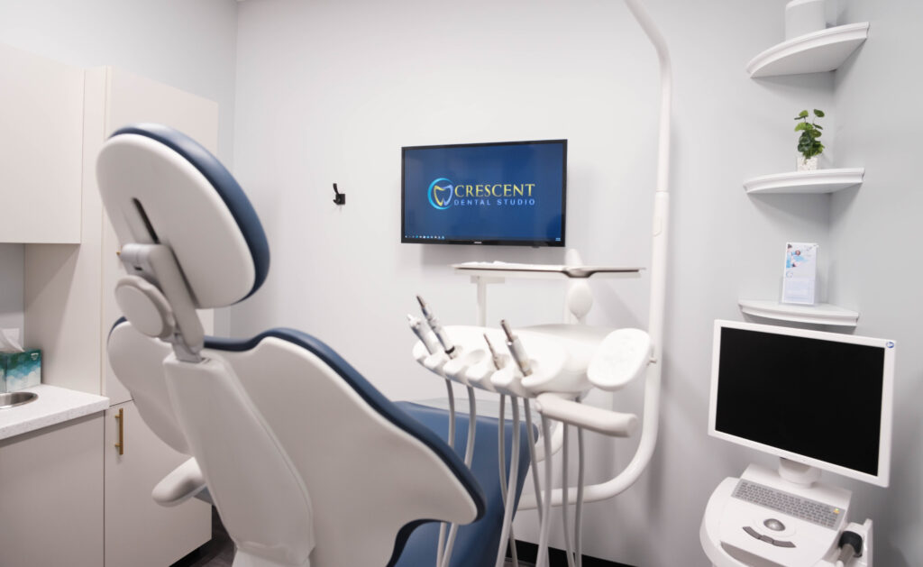 Dental chair with tv at Crescent Dental Studio